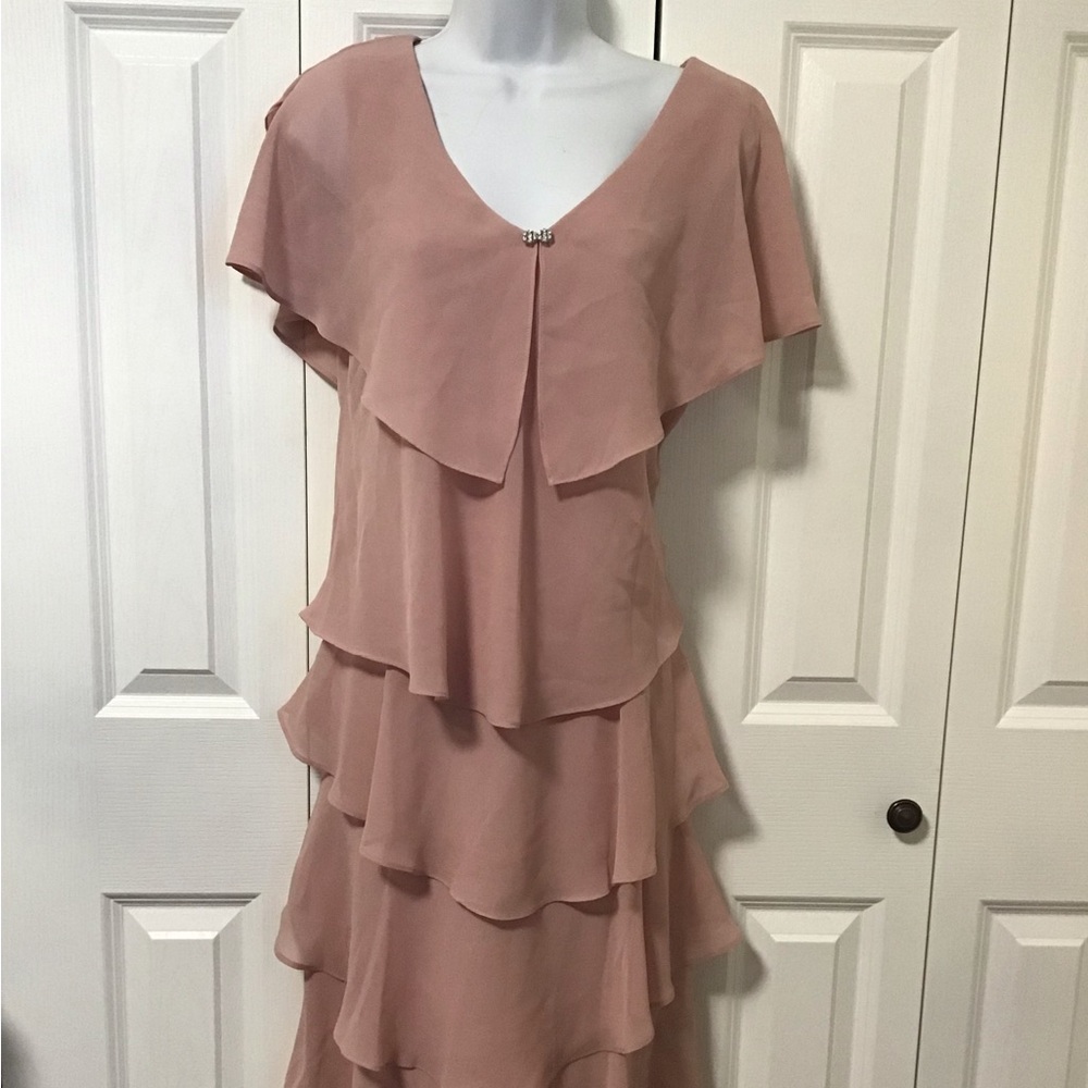 Elegant Pink Layered Dress size 10 SLNY Fashions New York